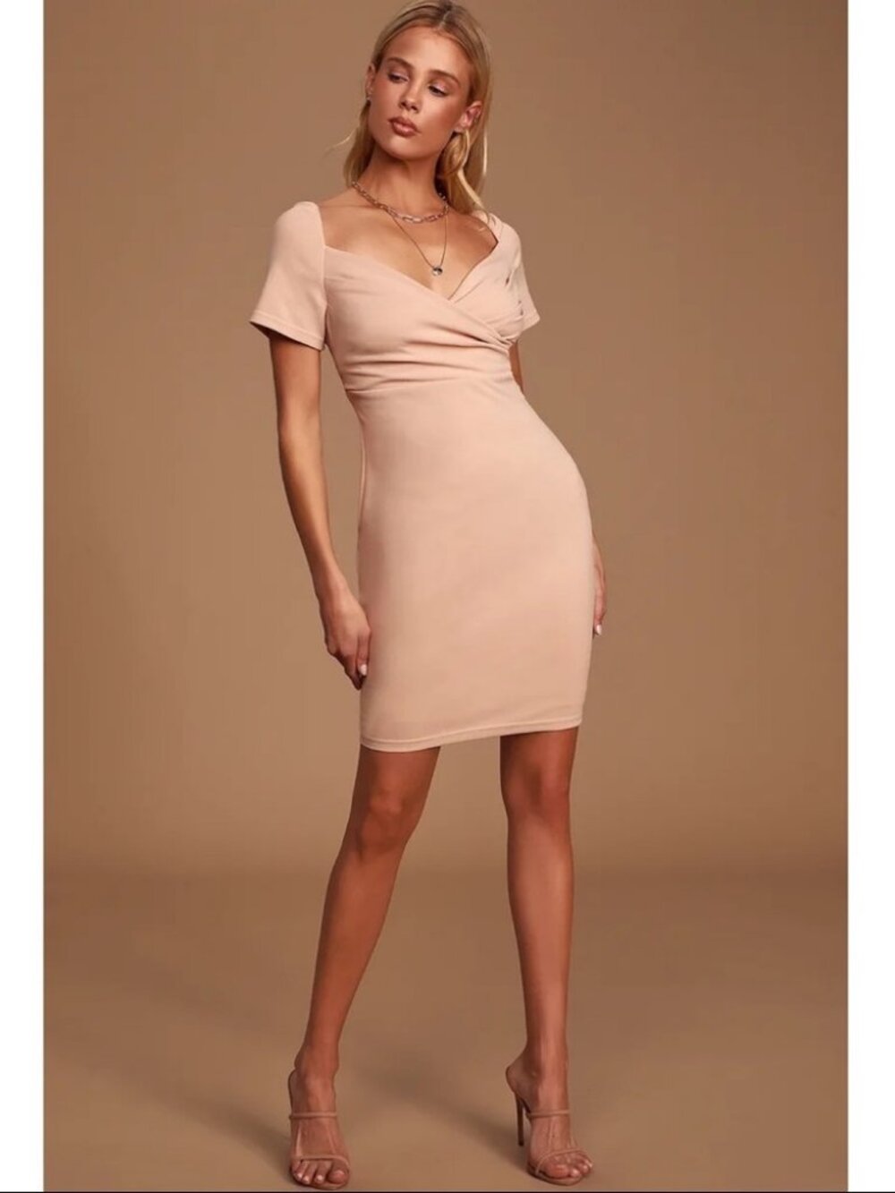 Lulu's Keep It Sweet Blush Pink Bodycon Mini Dress - Small (S)